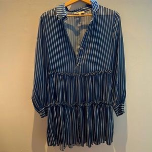 Maje blue and white dress